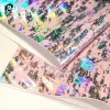 Wholesale of iridescent laser leather fabric 0.8mm thick new European standard scratch-resistant, wear-resistant and waterproof PU luggage packaging new leather material details Picture